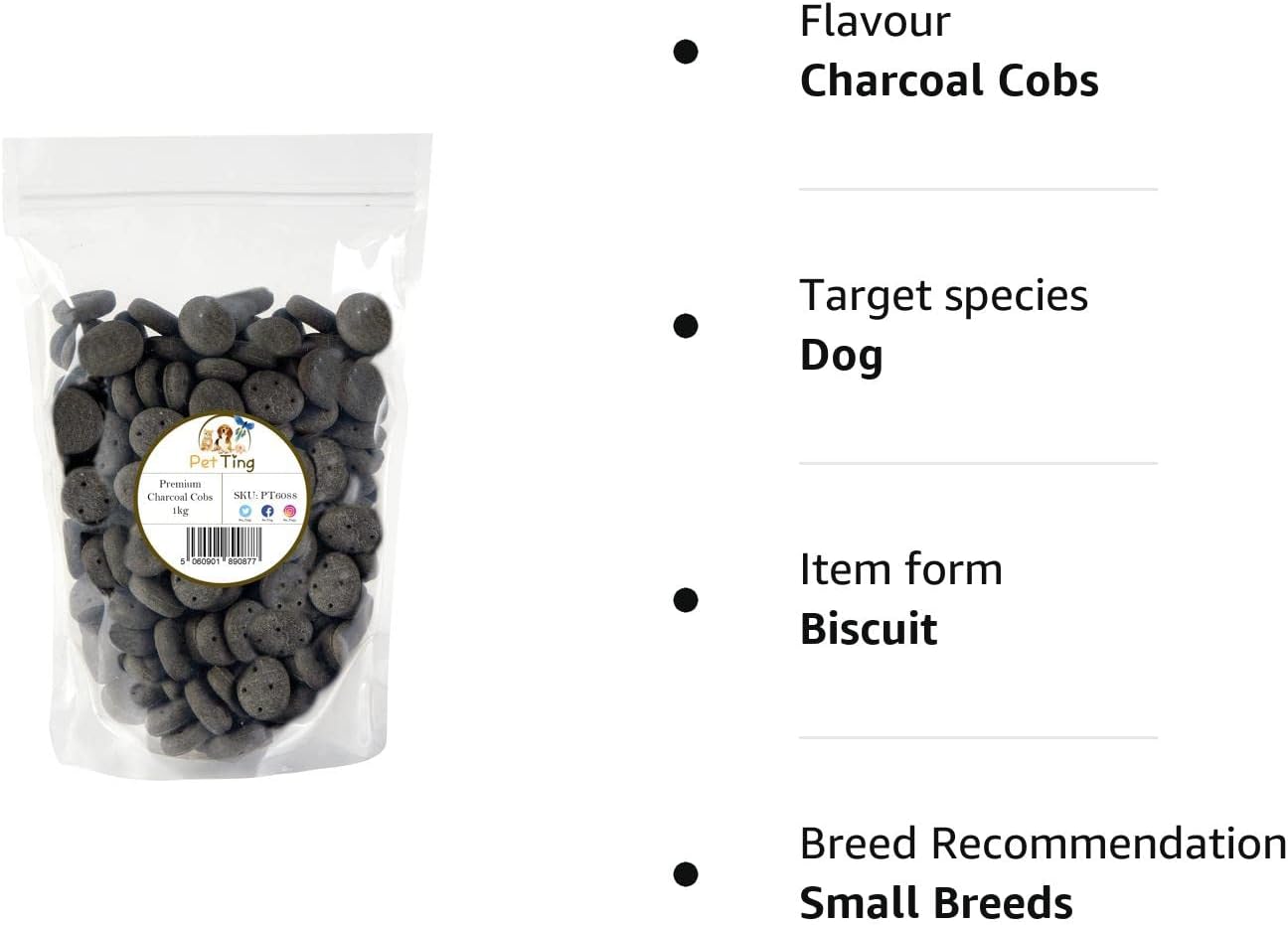 Charcoal Cobs Dog Biscuits 1kg