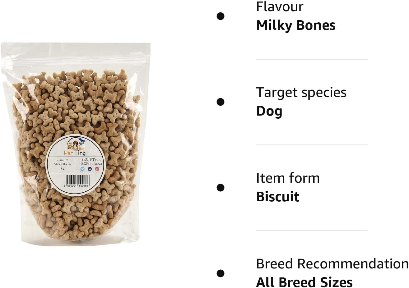 Milky Dog Bone Biscuit 1kg