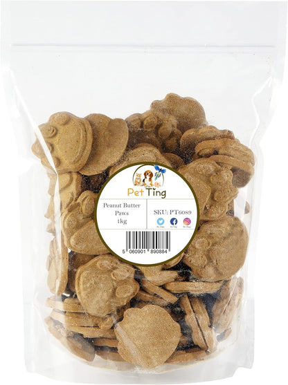 Peanut Butter Paw Dog Biscuits 1kg