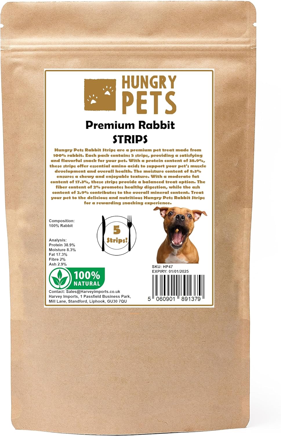 Rabbit Strips Natural Dog Treats