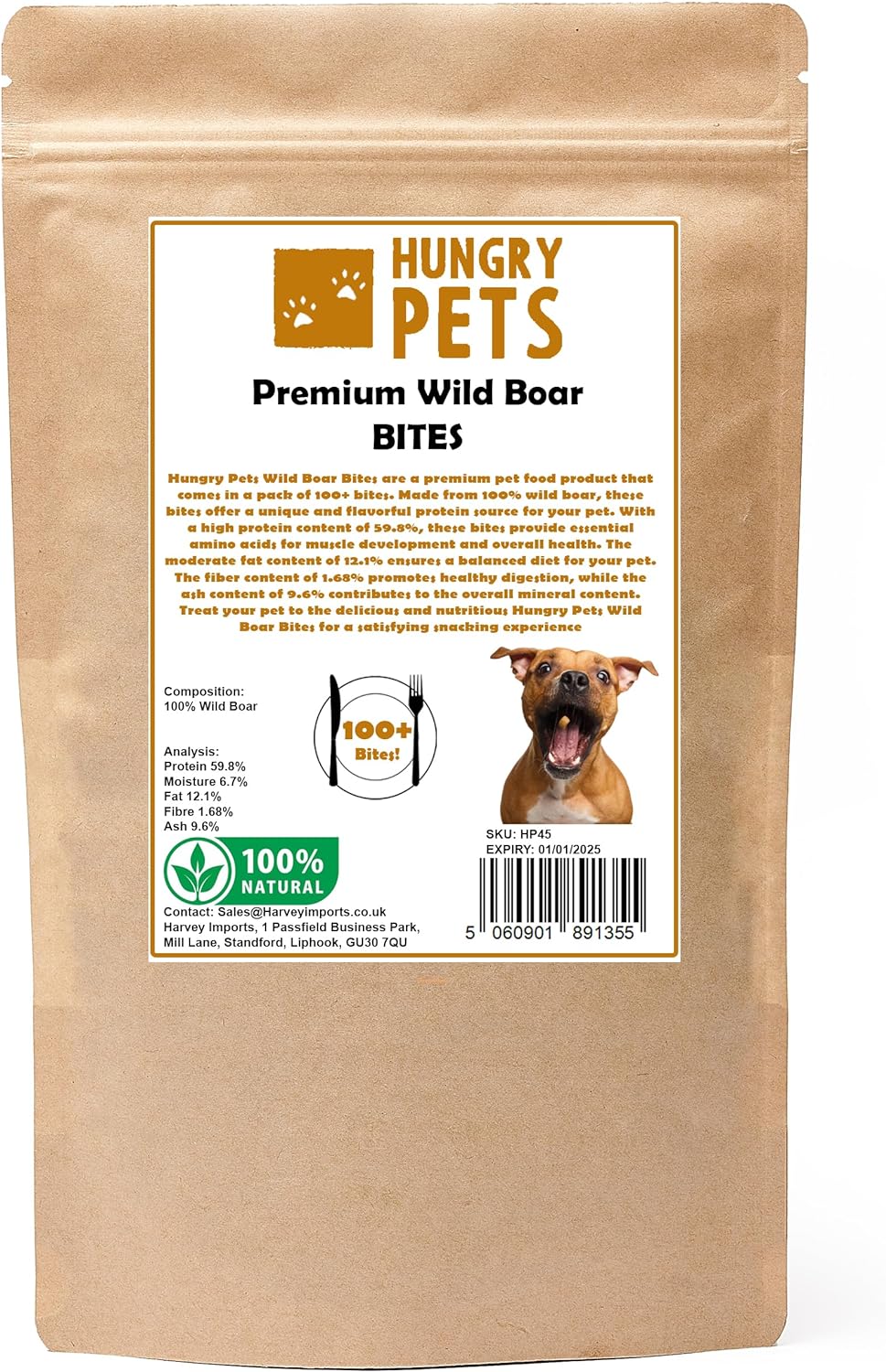 Wild Boar Bites Natural Dog Treat