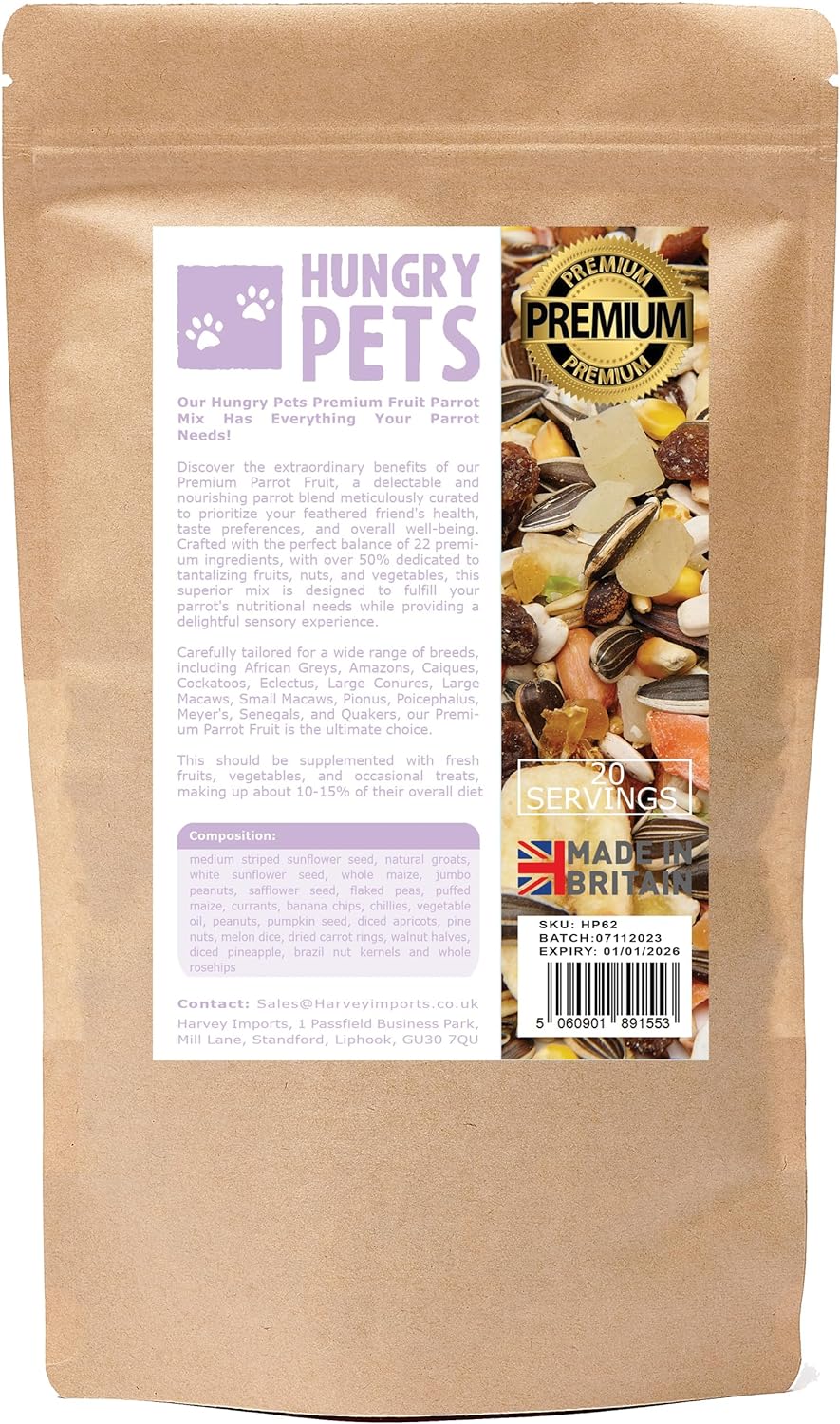 Premium Parrot Mixture, 1000g (Fruity Mix)