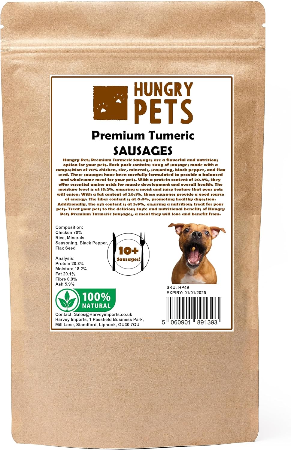 Turmeric Sausages Natural Dog Treat