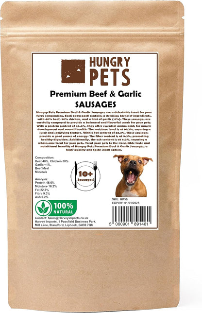 Beef & Garlic Sausages Natural Dog Treat