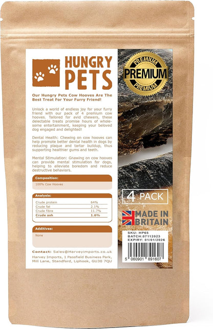 Cow Hooves 4 Pack Natural Dog Treat