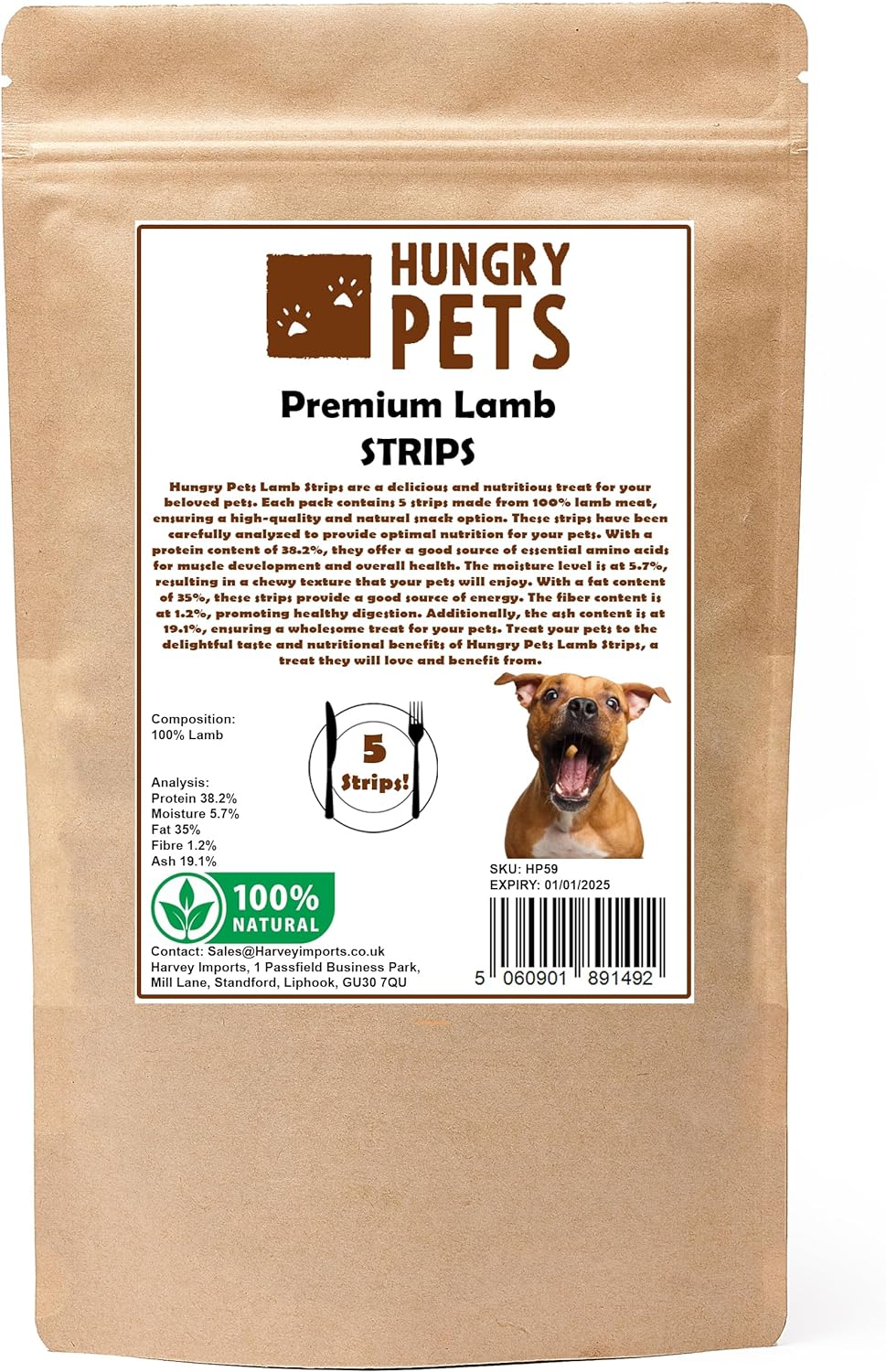 Lamb Strips Natural Dog Treats