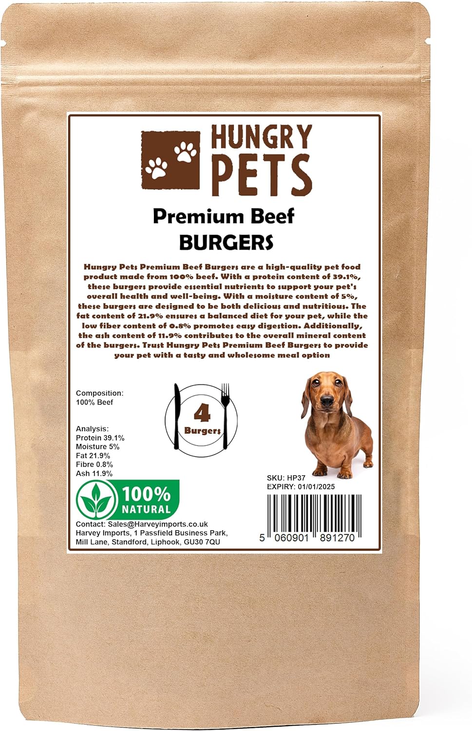 Beef Burgers Natural Dog Treat